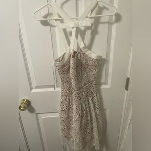 Self Portrait Floral Lace Sleeveless Cross Neck Cocktail Dress Size: 4
